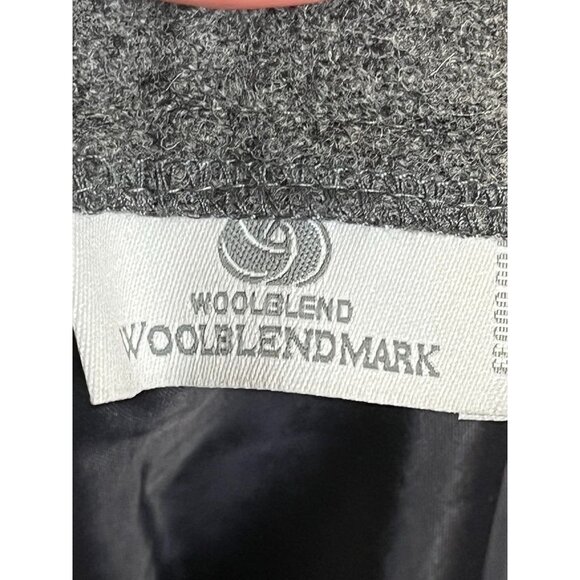 Vintage Wool Pant Straight Leg 16 Gray Retro Preppy Old Money Neutral Classic - Picture 12 of 13